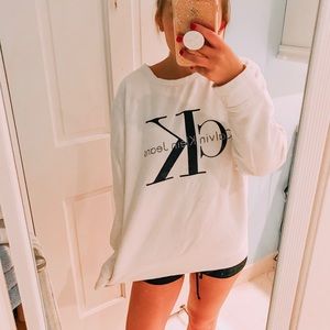White Calvin Klein Crewneck Sweatshirt